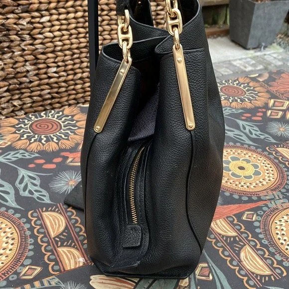 NIB - Coach Dalton 31 Polished Black Pebbled Leather Satchel 73545 - Picture 5 of 13